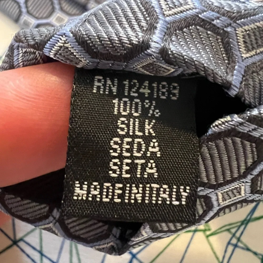 Kirkland Signature Hexagonal Pattern Tie in Blue and Gray